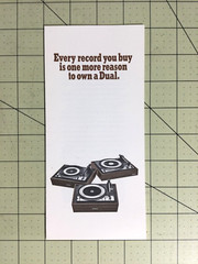 1970’s DUAL Turntable Comparison Sales Brochure for Model 1215, 1209, 1219