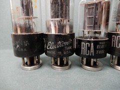 Five MIsc Makes 6SN7 Vacuum Tubes Testing Lower to Strong as Shown