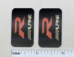 Alpine Car Audio Speaker Badges PAIR Custom Made Aluminum