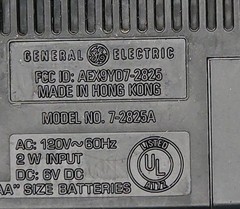 Portable Radio AM FM General Electric Solid State Two-Way Power 7-2825A Tested