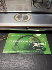Zenith Royal D7000Y Trans-Oceanic Radio Tested Working w/ Original Map Booklet