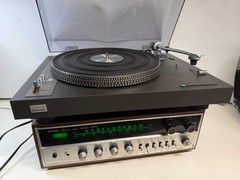 Sansui 1000X Receiver & SR-525 Turntable Vintage Stereo System Tested