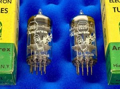 TWO Amperex 7025 Tubes /Amplitrex 💪/ BIG O Getters 1960 Bugle Boy /ECC83 12AX7