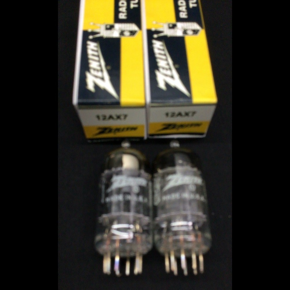 MATCHED PAIR ZENITH 12AX7 ECC83 Foil Strip Getter VACUUM TUBES Tested 4.9268
