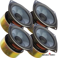 4-PACK – Diatone 4 inch full range speakers – 60-18khz – 50 watts – 89dB – NOS