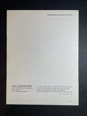 Vintage Original TEAC AN-60 Noise Reduction Unit Instruction Manual