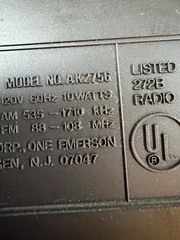 Emerson AK2756 AM FM Clock Radio Cassette Player Tested Working Vintage