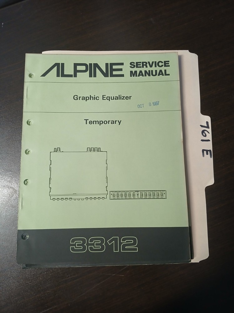 Alpine 3312 Service Manual Original Repair Book 12 Pages Graphic Equalizer