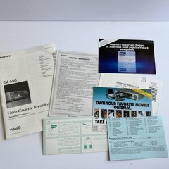 Sony EV-A50 Video 8 Manual Operating Instructions Video Cassette Recorder 1992