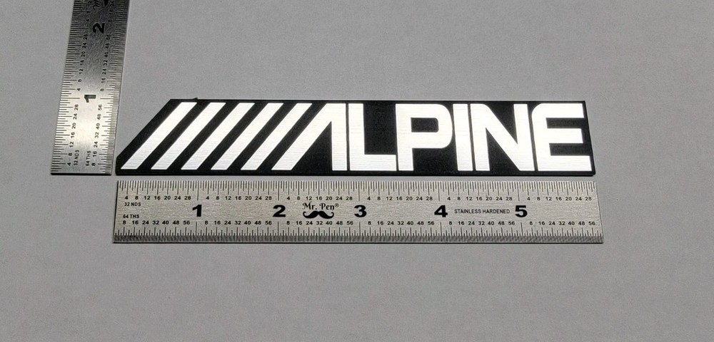 Alpine Badge Logo Emblem Brushed Silver – 6 Inch