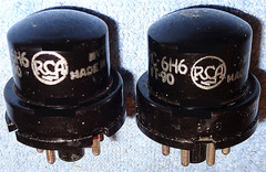 2 NOS RCA JRC 6H6 VT-90 Vacuum Tubes 1945 Vintage for Radios & Eico Tube Testers