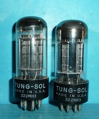 2 Tung-Sol 6BL7GTA Tubes Black Plates Copper Posts Large Halo Getter Tested-