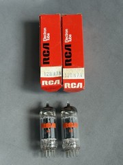 Pair RCA 12BH7A Tubes same date code HI crisp clean labels late 1970s production