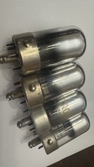 4- NOS 7Y4 Full-Wave Rectifier Vacuum Tubes LOKTAL Chrome Domes Black Plate