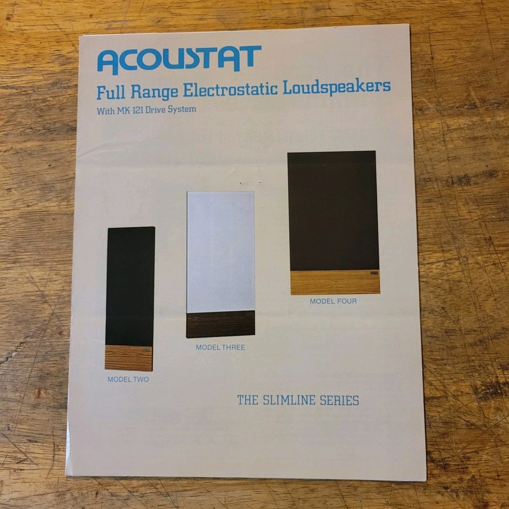 Acoustat MK-121 Model 2, 3, 4 Speaker 5pg Dealer Brochure *Orig
