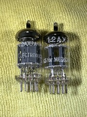 Rare Amperex 12AX7s, Electronics For Medicine, Matched Stronger Test Heerlen Hol