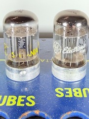 Matched Pair Sylvania 7F7 Sub 6SL7 One Label GE Tested Like NOS Balanced Tube