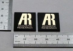 AR Acoustic Research Speaker Badge Logo – Premium Gold Pair With Adhesive
