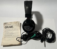 Vintage Sony DR-M5 Dynamic Stereo Headphones. Great Sound. 3.5mm & 6.35mm Jack.