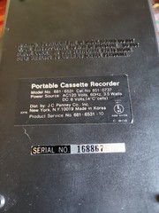 Solid State JCPenney Cassette Player/recorder 6531 Vintage AC/DC Cord Works Box