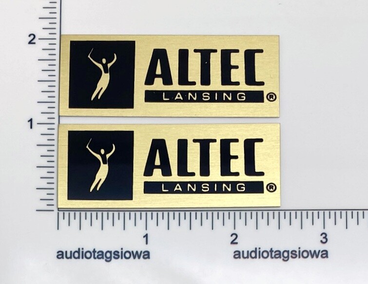 Altec Lansing Speaker Badge Logo Emblem Pair Custom Made Aluminum