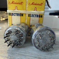 Matched Pair Philips Miniwatt ECC83 Ring Getter 12AX7A Rare Holy Grail’s NOS