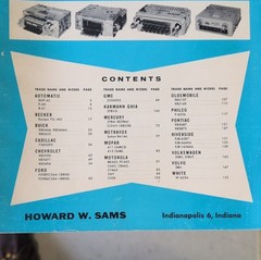Sams Photofact Auto Radio Series Book AR 20 August 1963