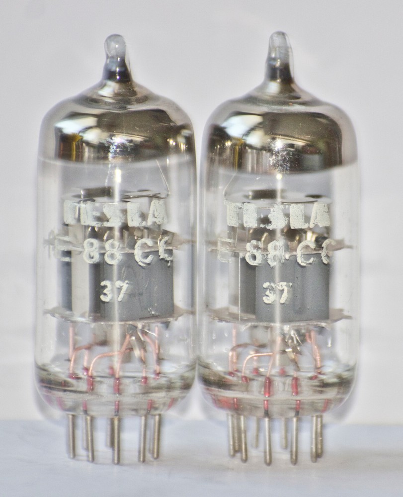 E88CC TESLA matched Pair NOS ECC88 6DJ8 6922 TESTED same code
