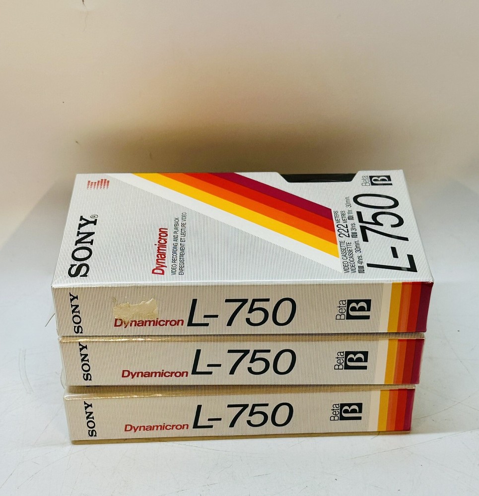 Sony – ES L-750 Dynamicron Betamax Blank Tapes – New Sealed 3 Tapes