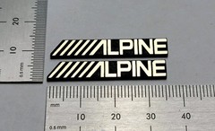 Alpine Custom Speaker Badge Logo Emblem Brushed Gold Pair
