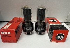 (2) RCA 6V6GT Power Tubes Matched Codes D Getters Test Strong for GM & Emissions