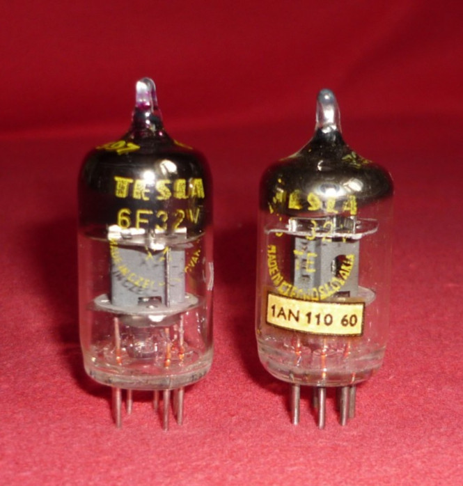 2pcs. Tesla 6F32 Pentode tube NEW = 6J1 (China); 6AK5; EF95