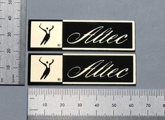 Altec Lansing Badge Logo Emblem Custom Vintage Gold Acrylic Pair Self Stick