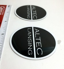 Altec Lansing Speaker Grill Badge Logo Emblem Round Pair Aluminum