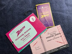 Vtg 3 Pc Zenith Television and Space Command Remote Control Manual Ephemera