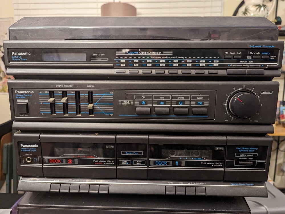 ⭐️⭐️⭐️⭐️⭐️ *AS IS* Panasonic SG-H10 Music System | Turn Table | Dual Cassette Pl