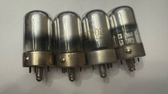 4- NOS 7Y4 Full-Wave Rectifier Vacuum Tubes LOKTAL Chrome Domes Black Plate