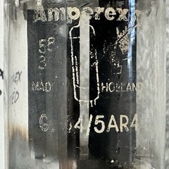 1958 AMPEREX BUGLE BOY 5AR4 GZ34 f31 x8D TUBE TV/7 AMPLITREX TESTED
