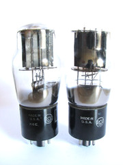 ±1943 Solid Black Plates- Matched Pair RCA 5V4G Rectifier Tubes(111/104,109/107)
