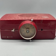 Model 613 General Electric Red Vacuum Tube Radio Rare HTF Untested Parts Repair