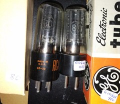 No. 80 rectifier tubes 2 pcs NOS tested GE RCA brand both by RCA