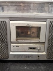 YORX K6061 Stereo Vintage Boom Box AM FM Radio Cassette 8 Track -Partial Working