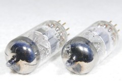 Matched Pair Mullard (RTC Label) E188CC/7308 Disc Getter Gold Pin UK Very Strong