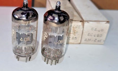 ECC85 – 6AQ8 AMPEREX / Bugle Boy matched pair Tube Vintage Rare Code tU / Δ3K3