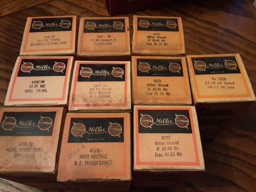 NOS Miller IF Coil Ratio Det Flyback Discriminator Lot 10pc