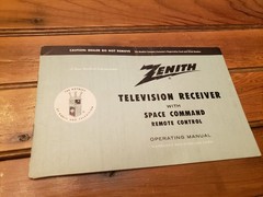 Vtg Zenith TV Television Receiver Space Command w Remote Control Owners Manual