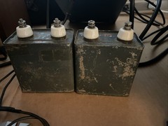 (2) Aerovox 1uF 1 Mfd 3000V RO1 vintage oil capacitors