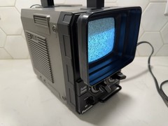 Vintage 1977 Panasonic Solid State Portable TV 5″ TR555 & Power TY175P Works!