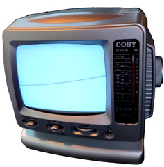 Coby CX-TV1 Black White 5-inch Portable VHF/UHF TV with AM/FM Radio New