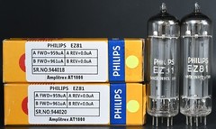 Philips EZ81/ 6CA4 Top Ring Getter Made in Holland Amplitrex Tested Qty 2 Pcs